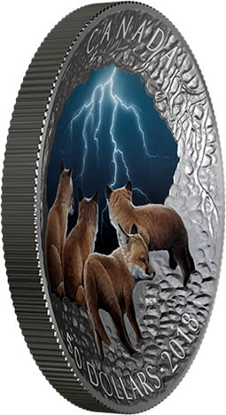 RCM-New-Release-2018-5-Oz.-Pure-Silver-Glow-In-The-Dark-Coin---Nature's-Light-Show:-Stormy-Night